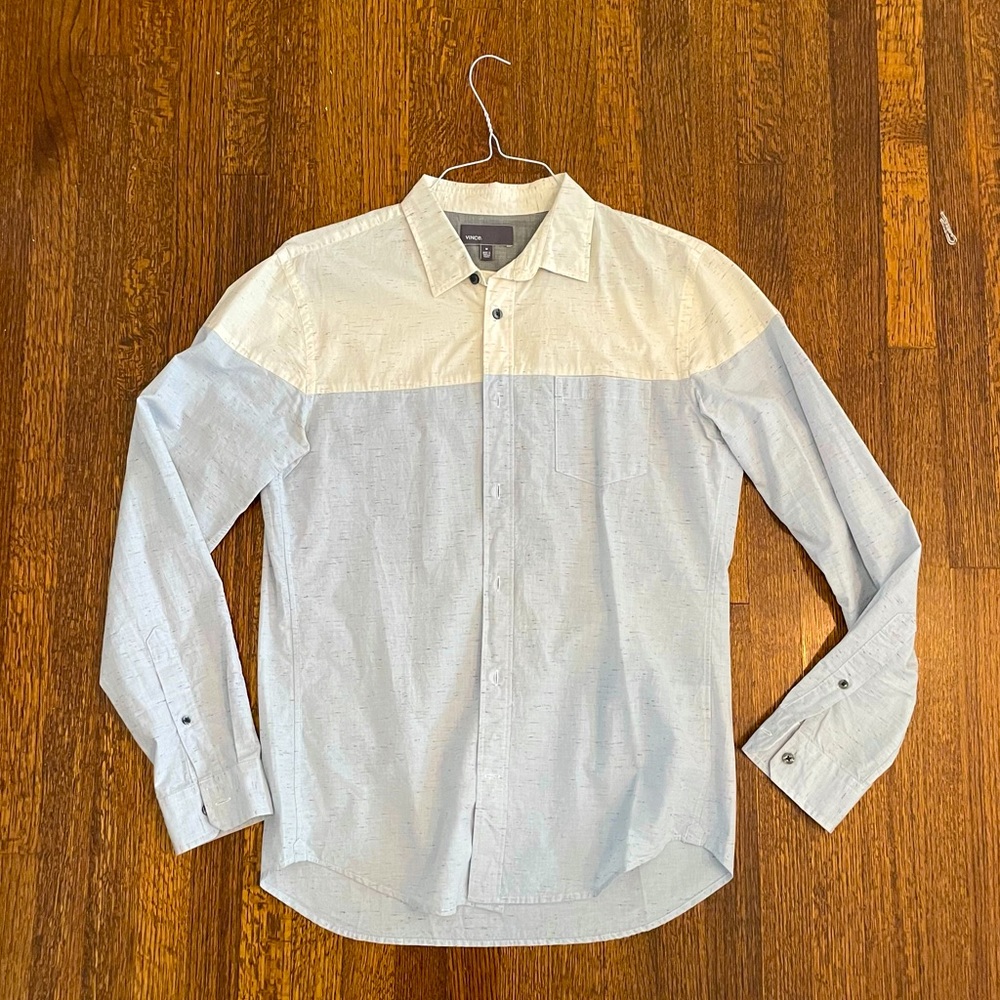 Vince Button Down Casual M Length Color Block